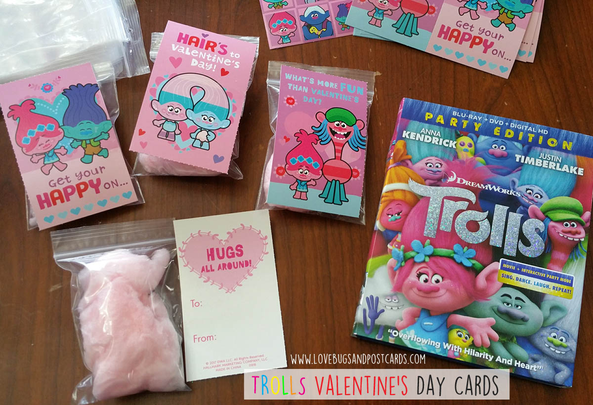 TROLLS Valentine's Day Cards - Lovebugs and Postcards