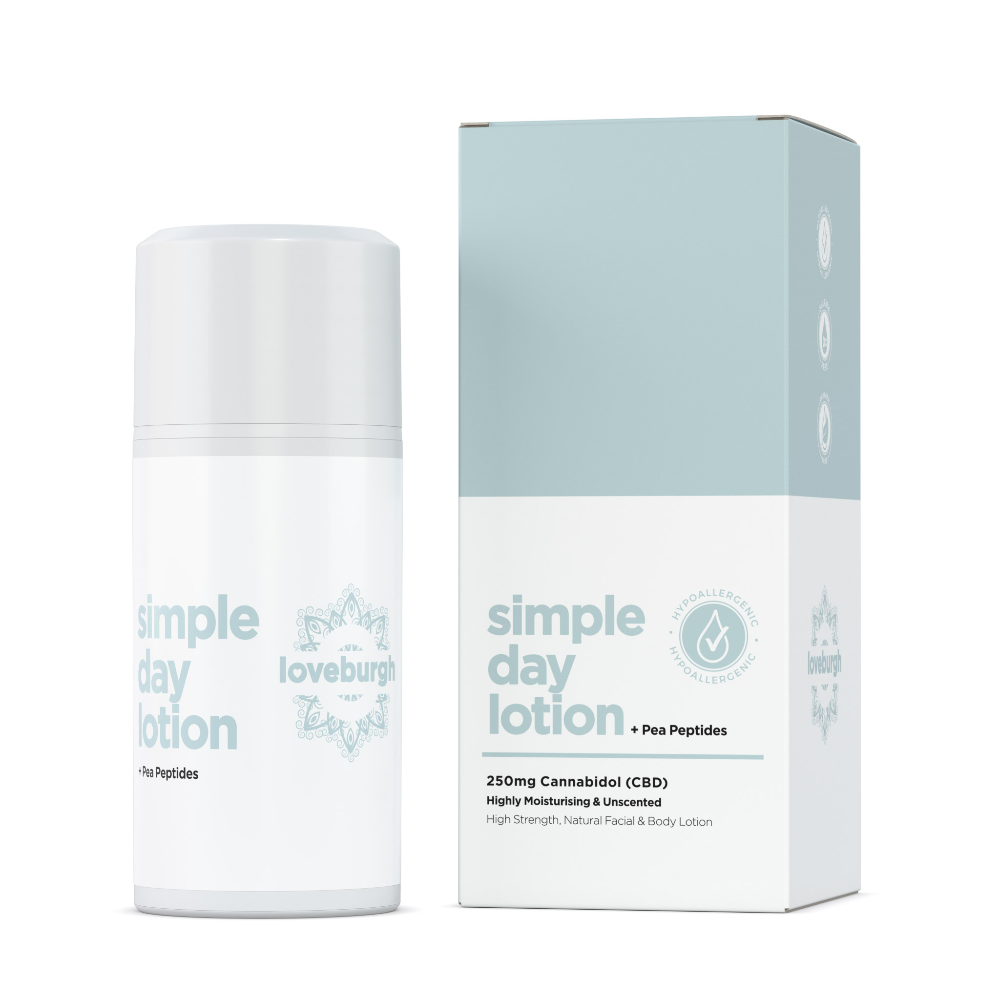Simple AntiAgeing Body Lotion 250mg CBD 100ml Loveburgh Raw