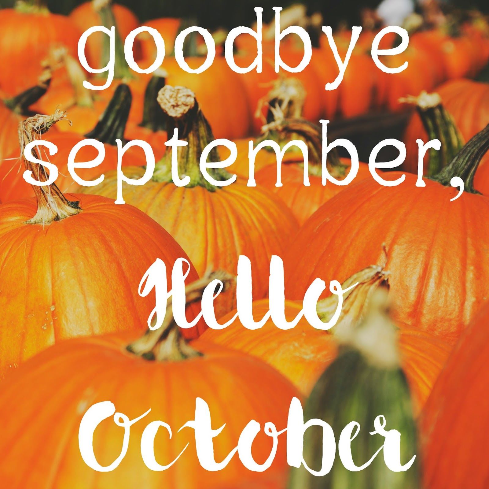 Goodbye September Hello October Quote With Pumpkins Pictures, Photos