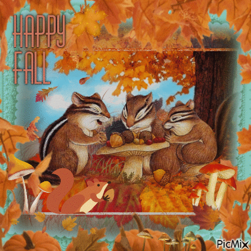 Squirrel Friends Happy Fall Pictures, Photos, and Images for Facebook