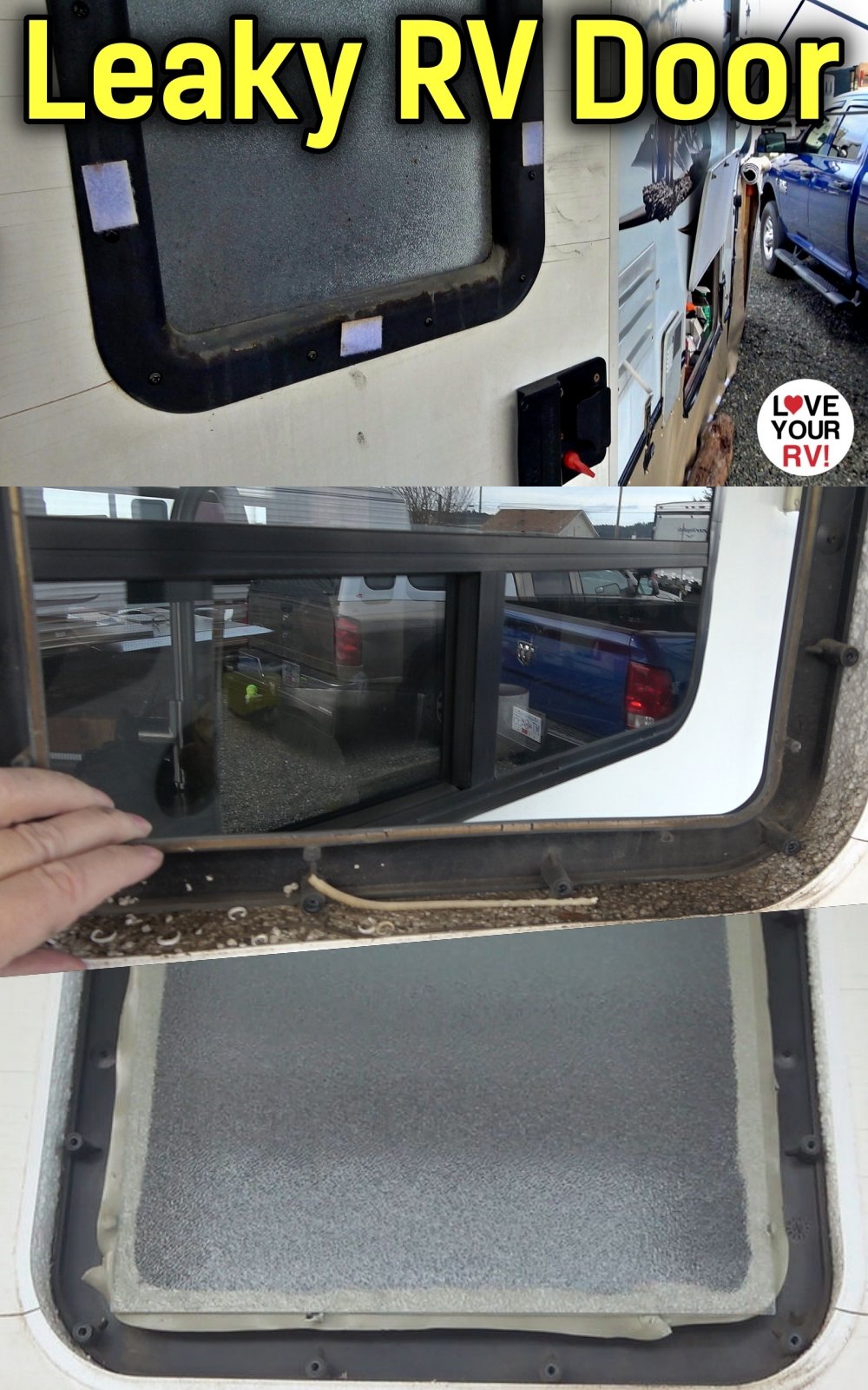 Leaky RV Entrance Door Window Repair