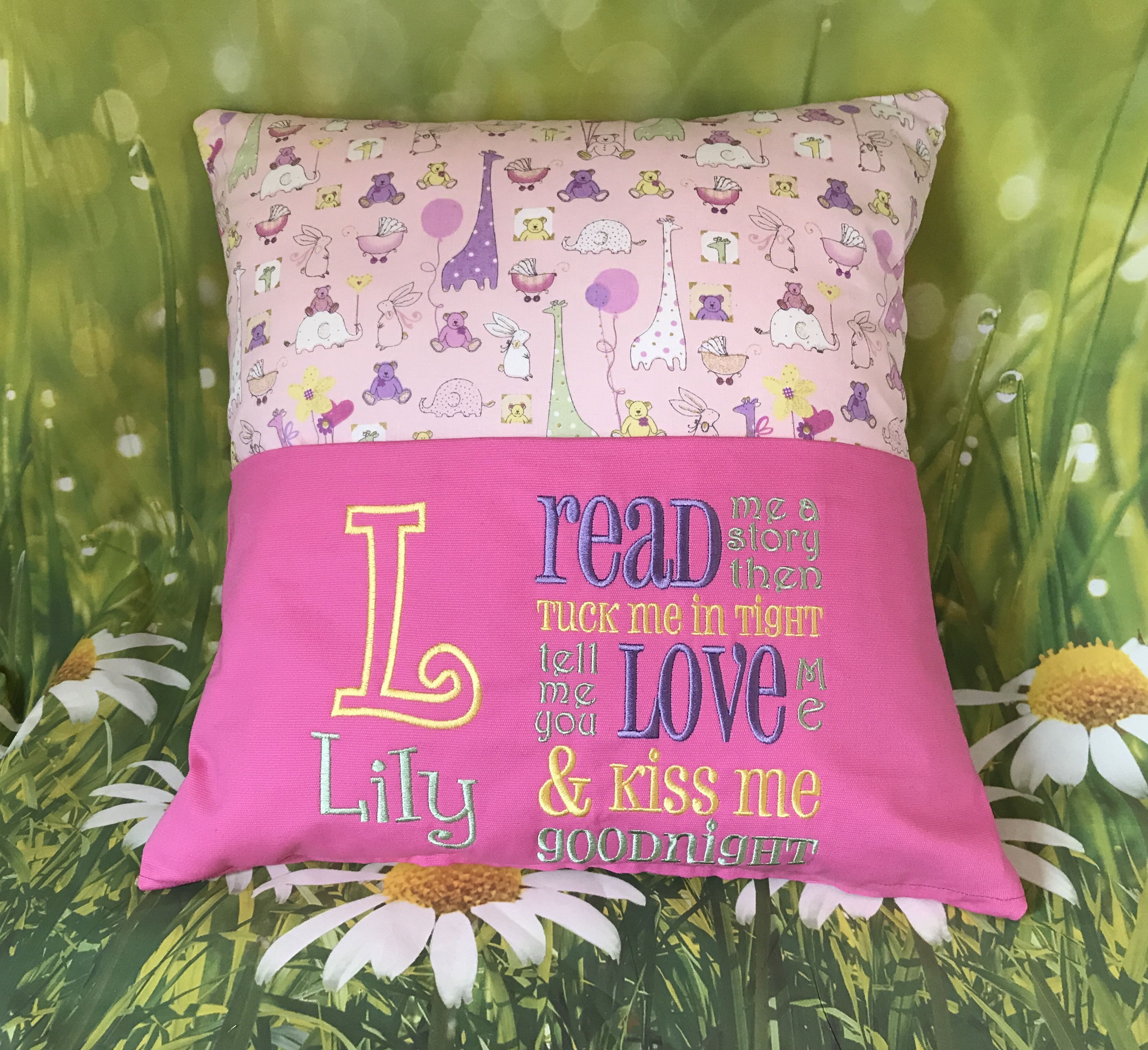 Book Cushions Animal party Personalised embroidered gifts perfect