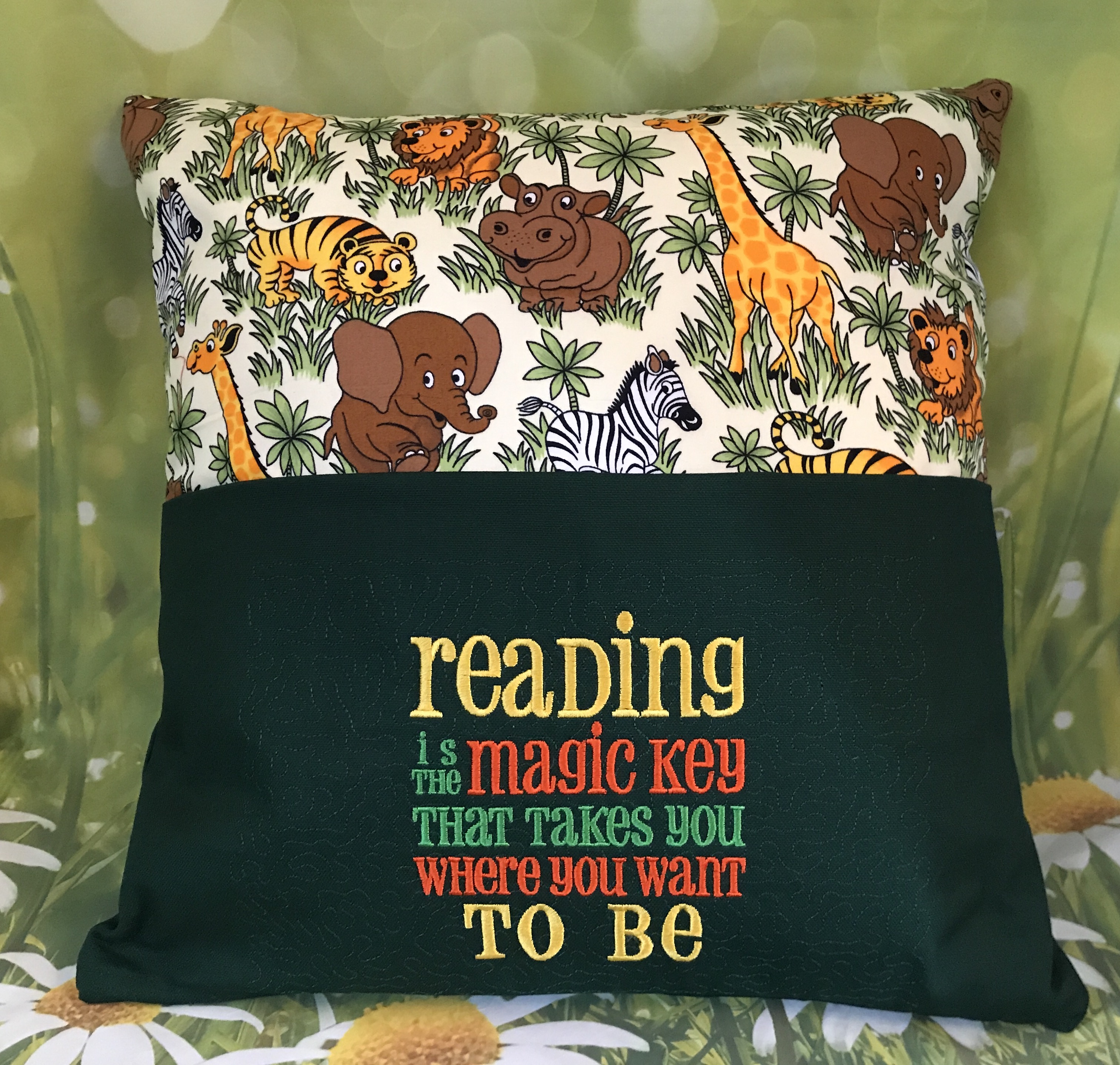Book Cushions Safari walkabout Personalised embroidered gifts