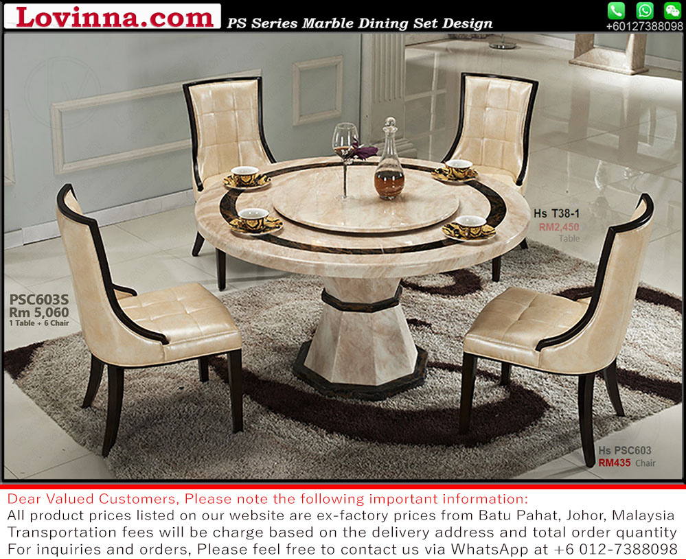 Lovinna Dining Set Marble Series