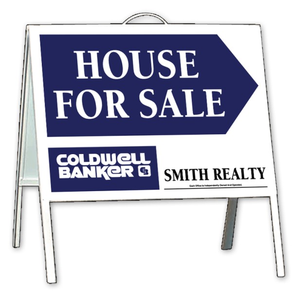 Coldwell Banker real estate house for sale aframe and sign panel unit