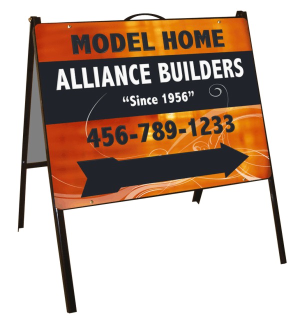 Job Site and Builders AFrame Sign Unit, Polyethylene 18"h x 24"w