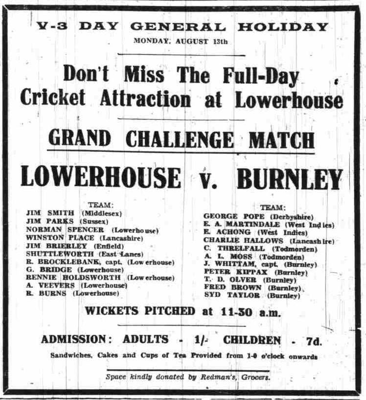 75 years ago How Lowerhouse and Burnley helped celebrate the end of