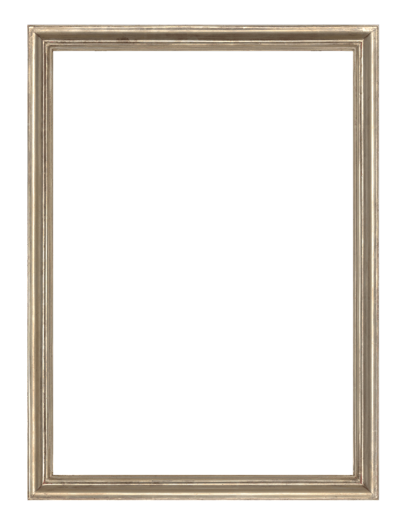 American 21st Century Contemporary Receding Silver Leaf Frame Lowy 1907