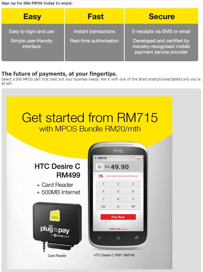 DiGi Partners with CIMB to Announce a mPOS System with PocketSized EMV