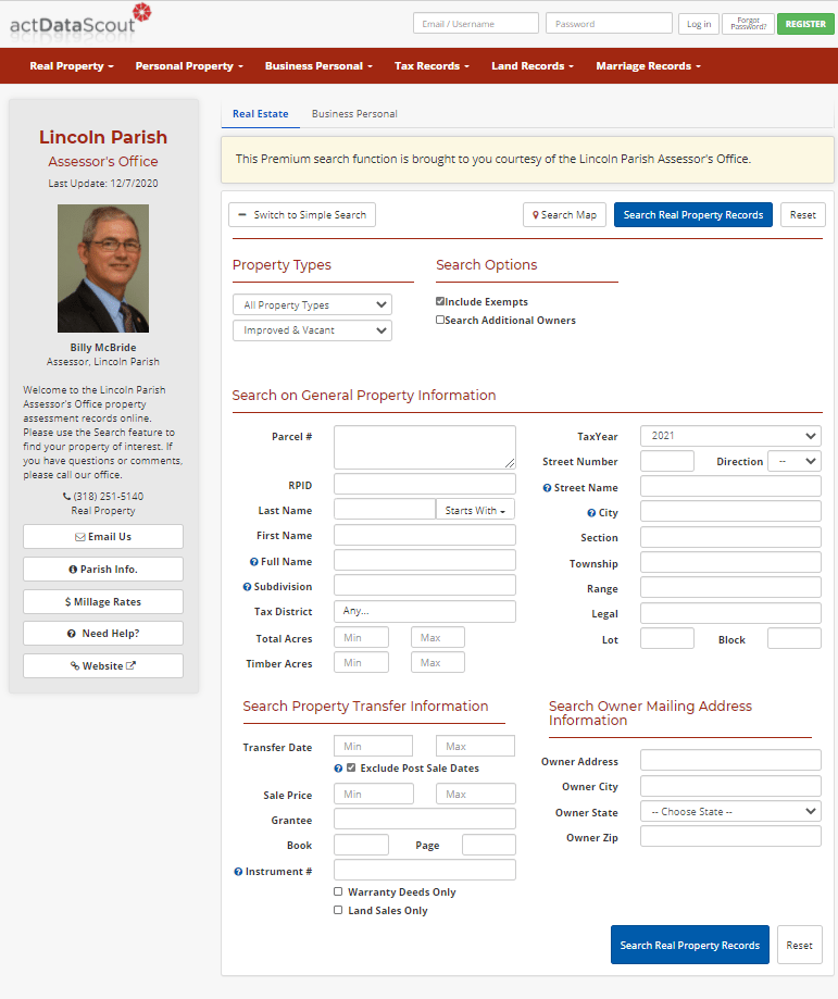 Home Page Lincoln Parish Assessor
