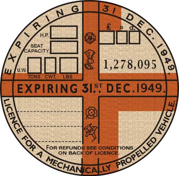 UK Road Tax Discs Land Rover Series One Club