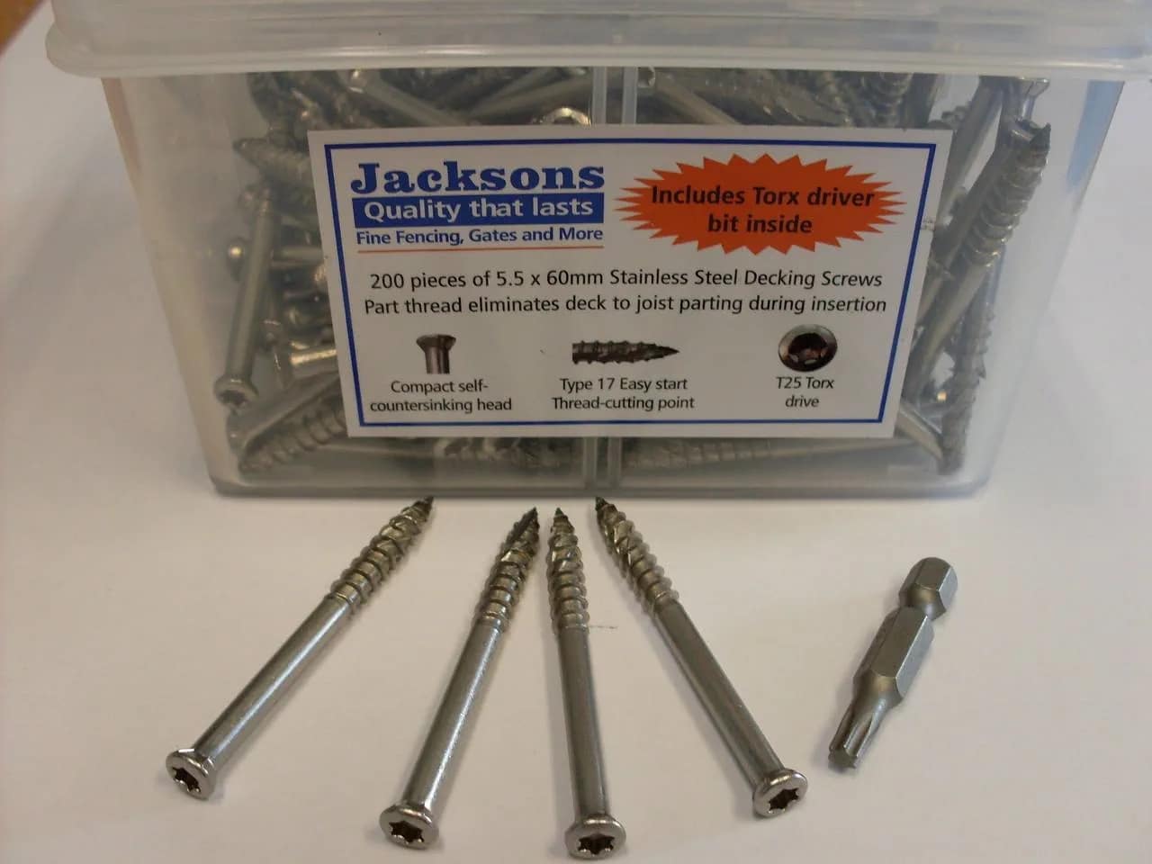 Stainless steel Decking Screws 60mm Long LSB Fencing, Decking