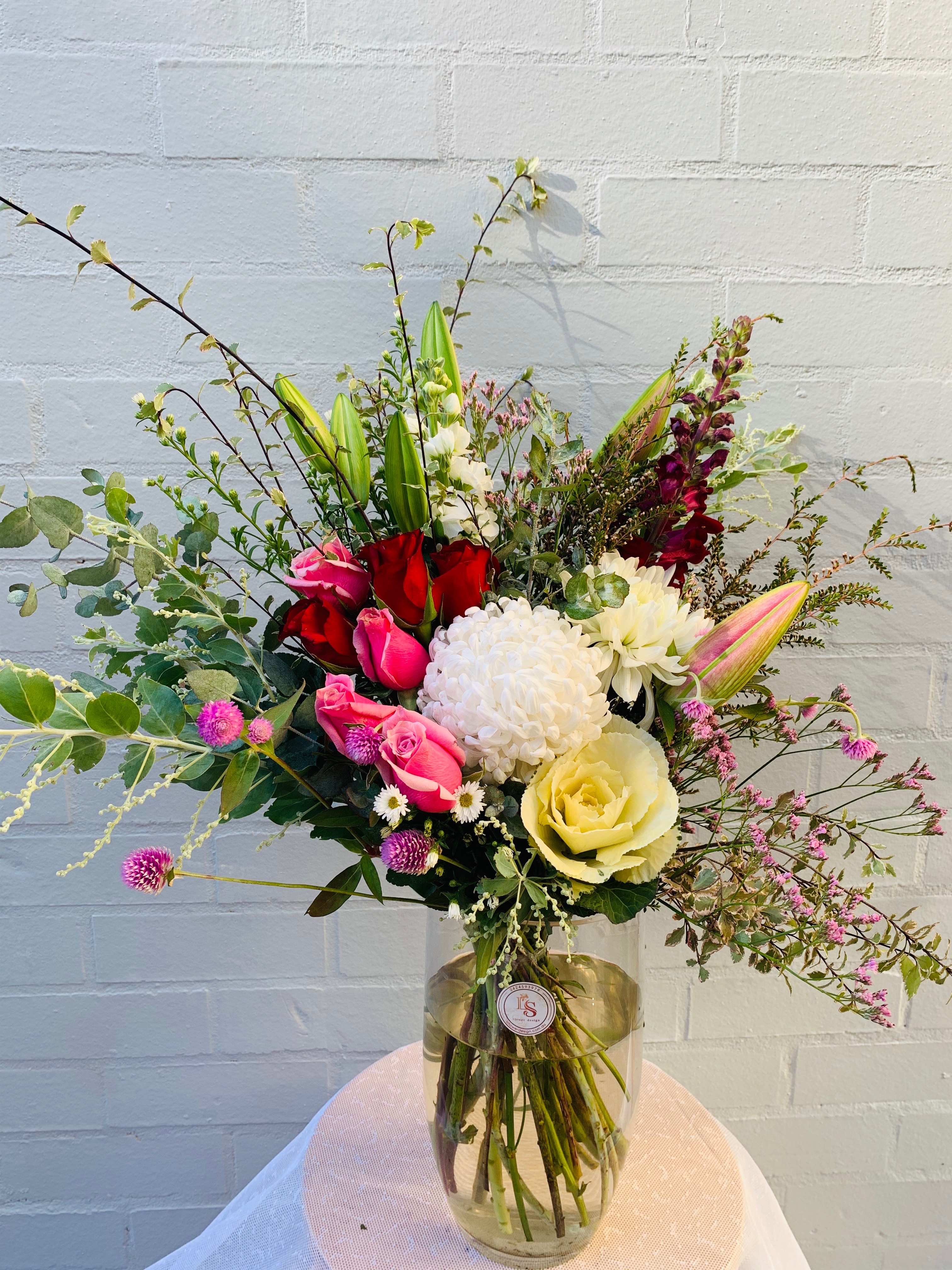 Large vase arrangement LS Flower Design