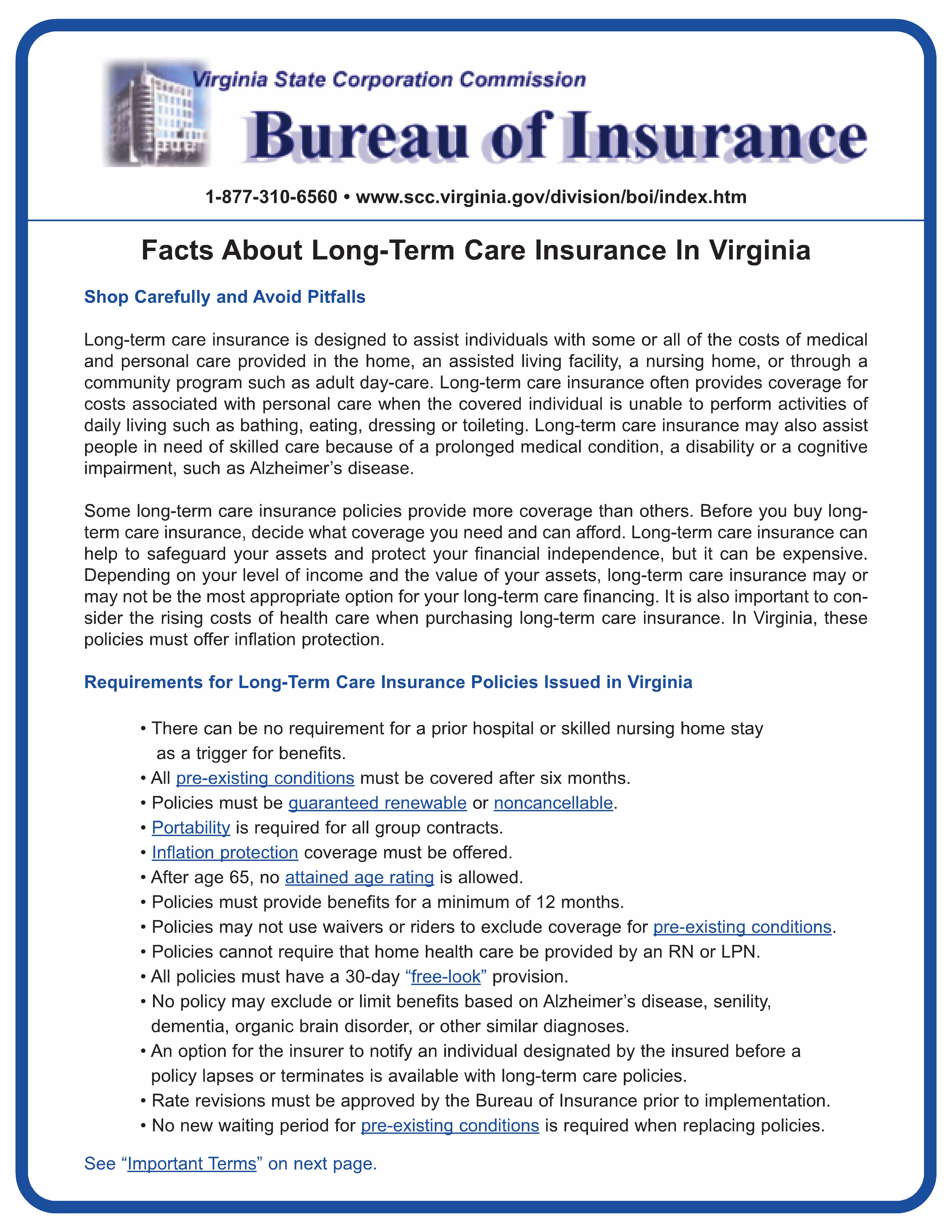 LongTerm Care Partnership Program VA LongTerm Care Insurance For