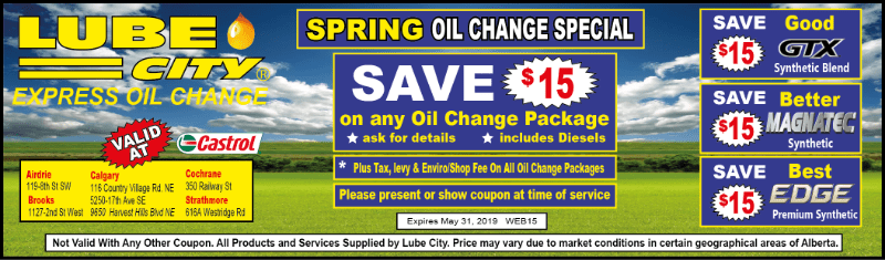 Lube City ® Calgary and Area Oil Change, Filter, Fluid & Battery Coupons
