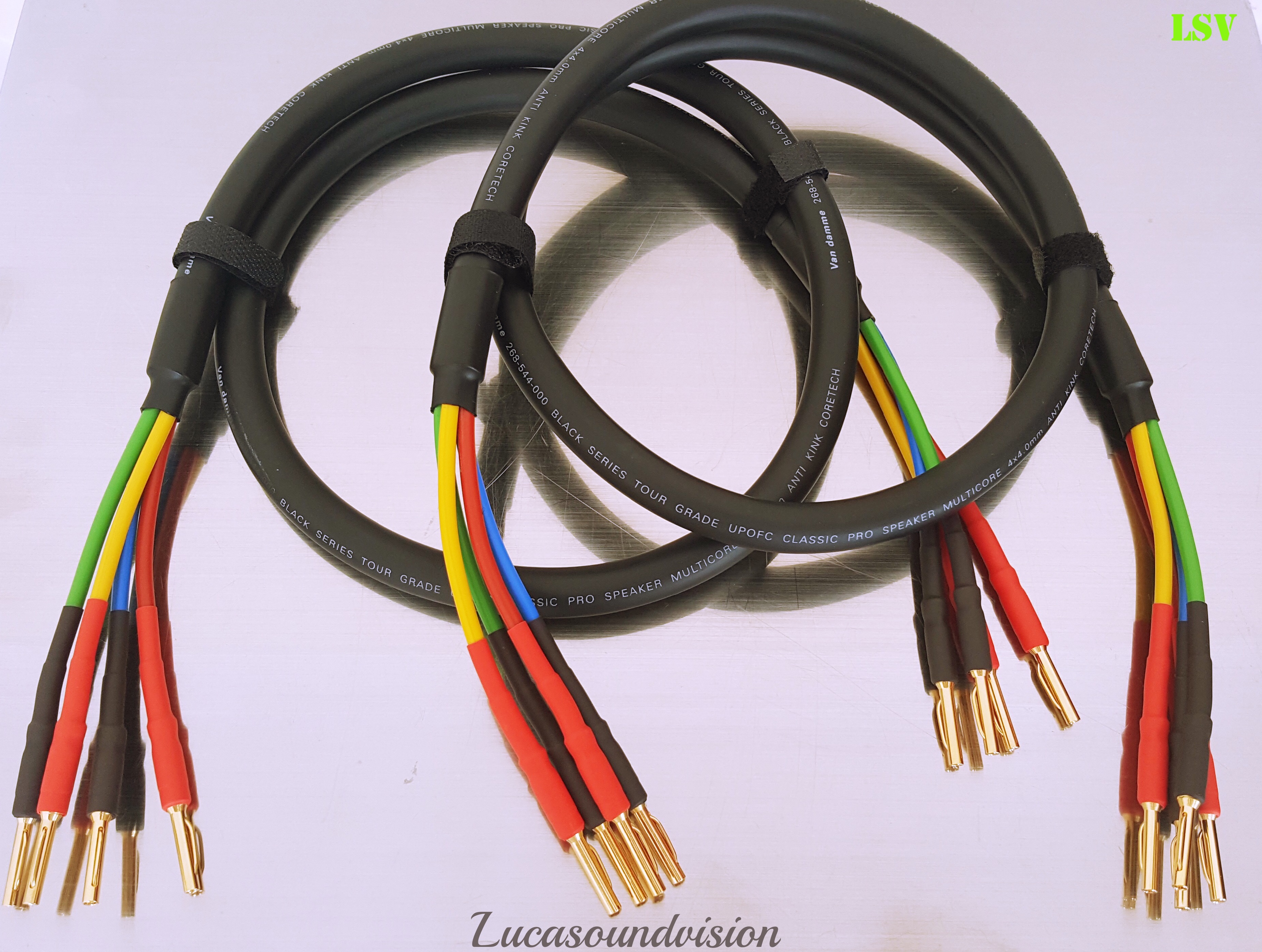 Van Damme Black Series BiWire Speaker Cable 4x 2.5mm Terminated Pair