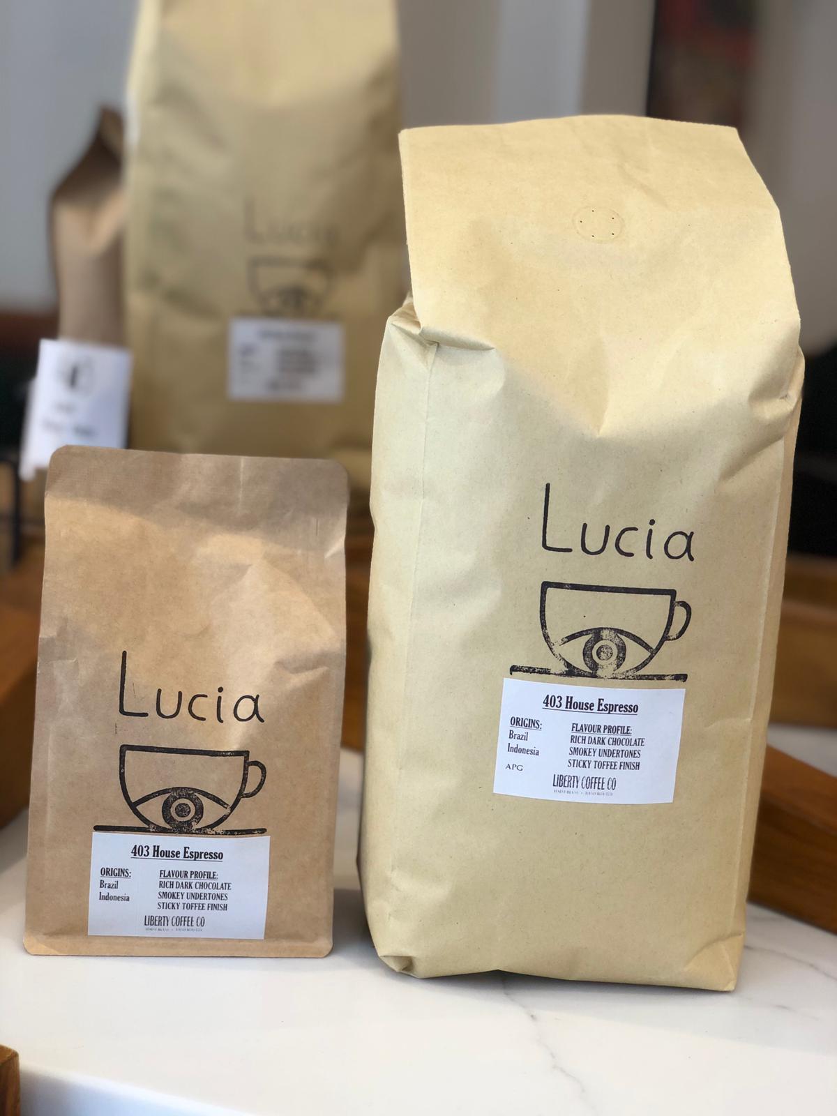403 Blend Coffee Bag Lucia Coffeehouse and Deli Food