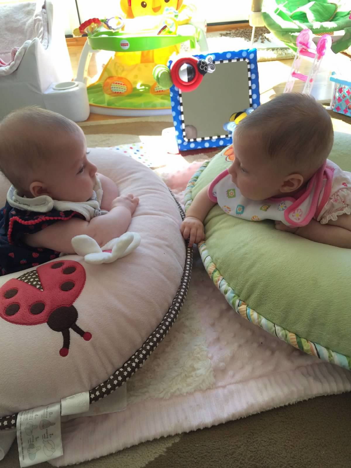 The best toys for twin babies are ones they can both play with.