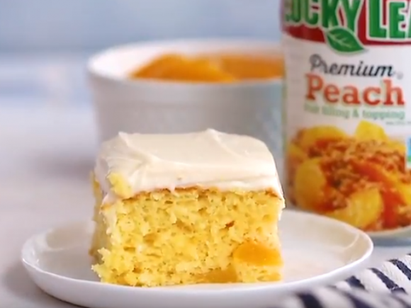 Peaches and Cream Cake Lucky Leaf