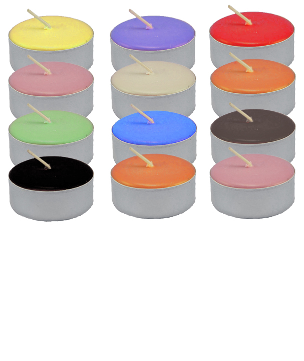 Spiritual Supplies Tea Light Candles, Unscented, Assorted Dozen Lucky