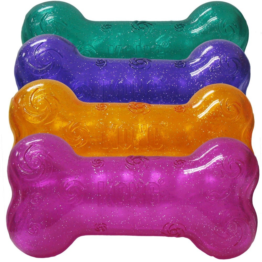 KONG Squeezz Crackle Bone Dog Toy Medium