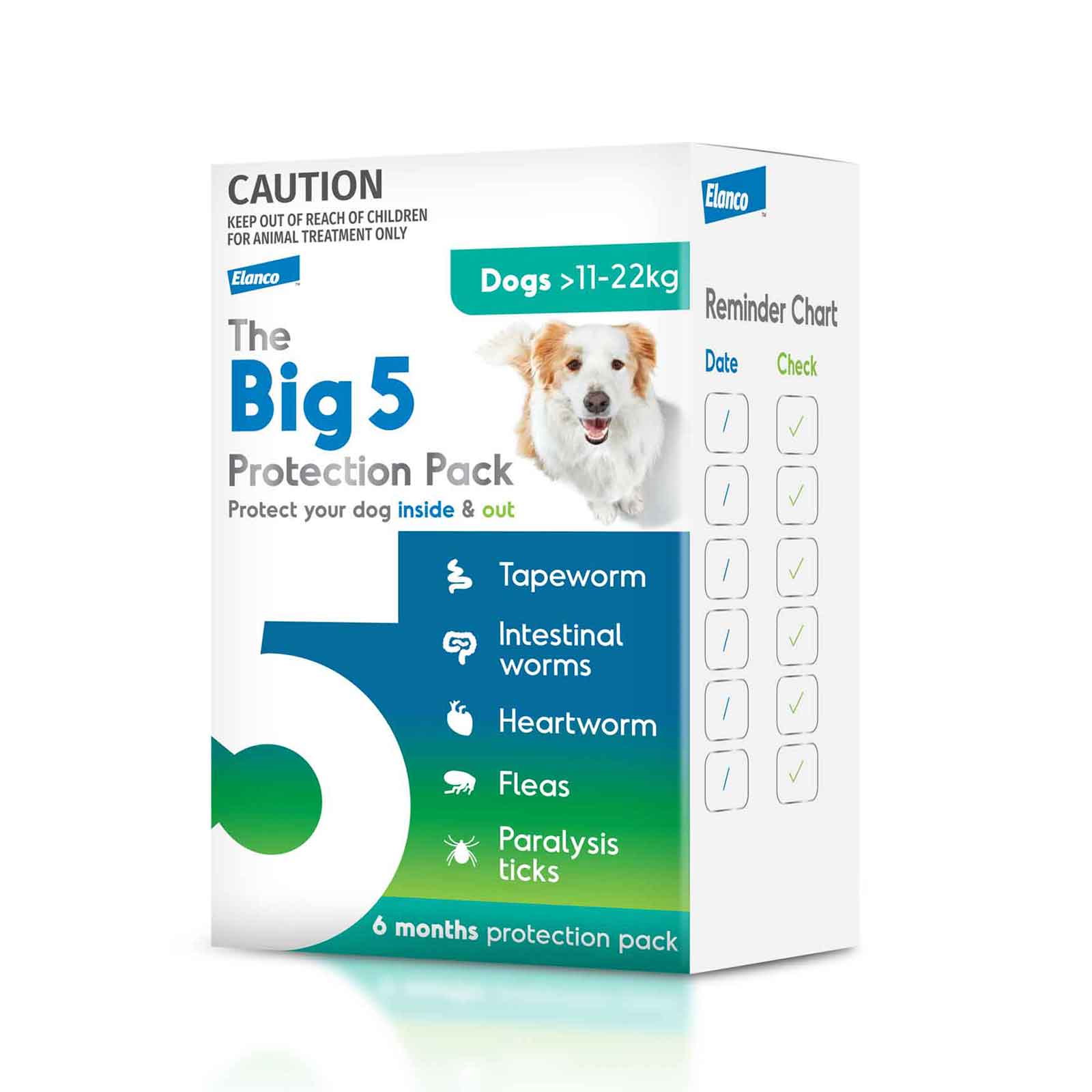 The Big 5 Protection Pack Flea, Tick, Heart & Intestinal
