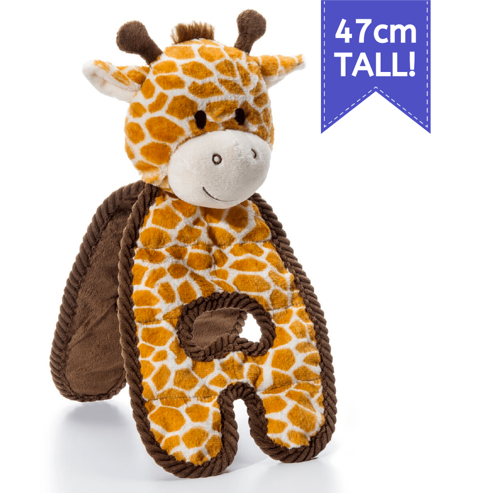 Charming Pet Giraffe Cuddle Tugs Plush Dog Toy with K9 Tough Guard