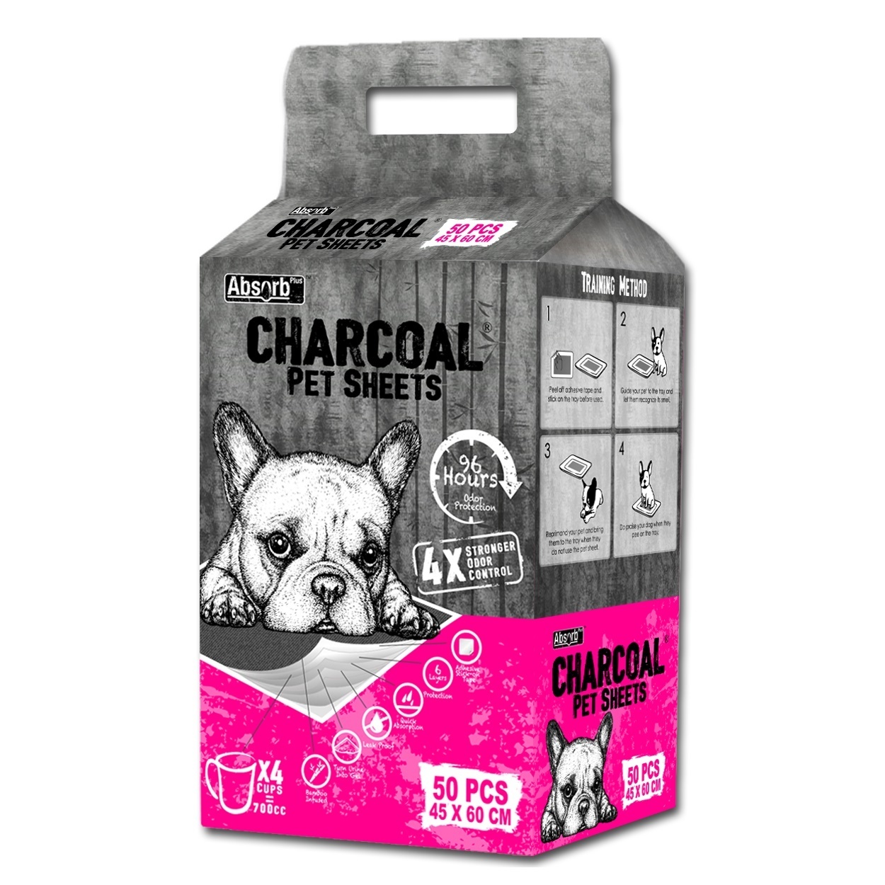 Absorb Plus Charcoal Pet Sheets Puppy Dog Pee Pads