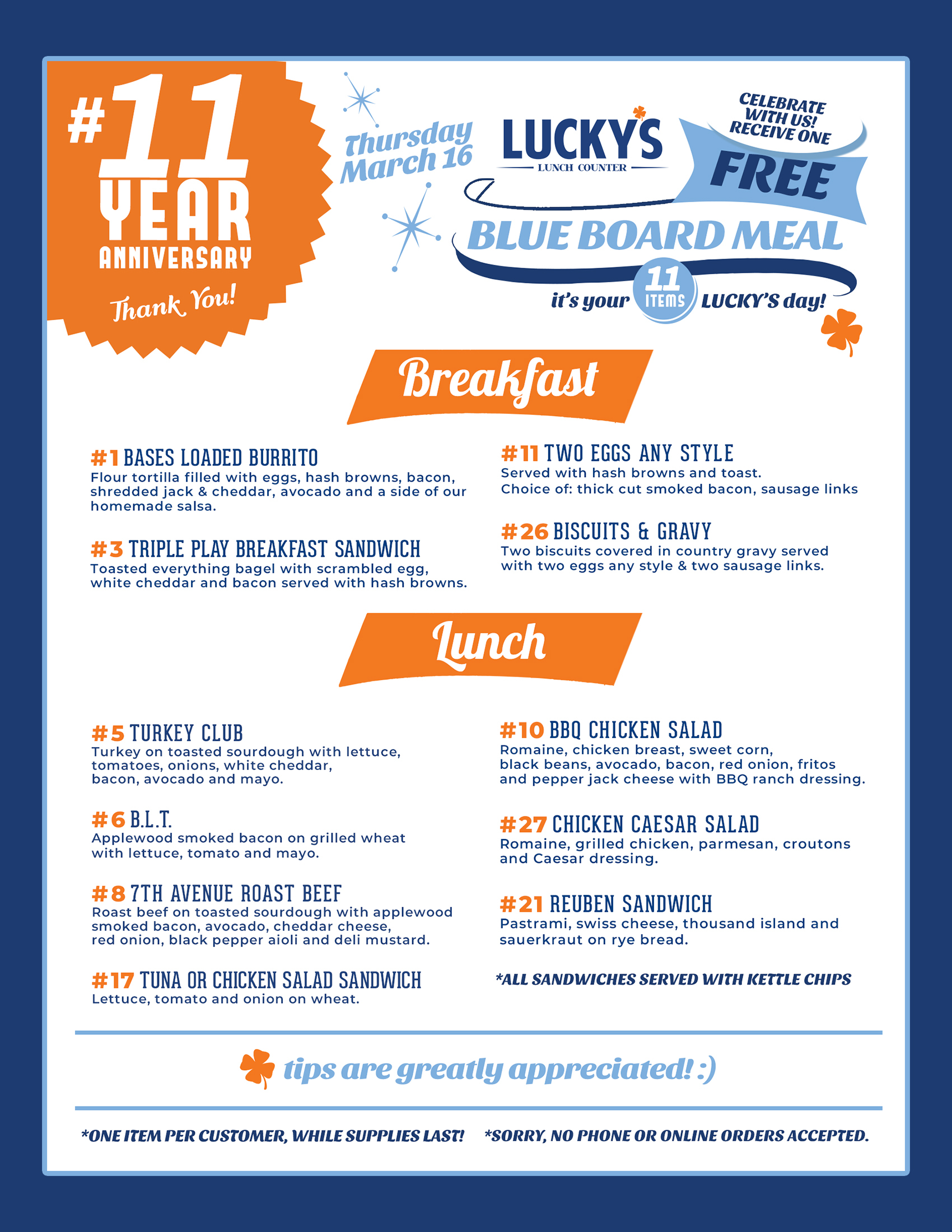 Anniversary — Lucky's Lunch Counter