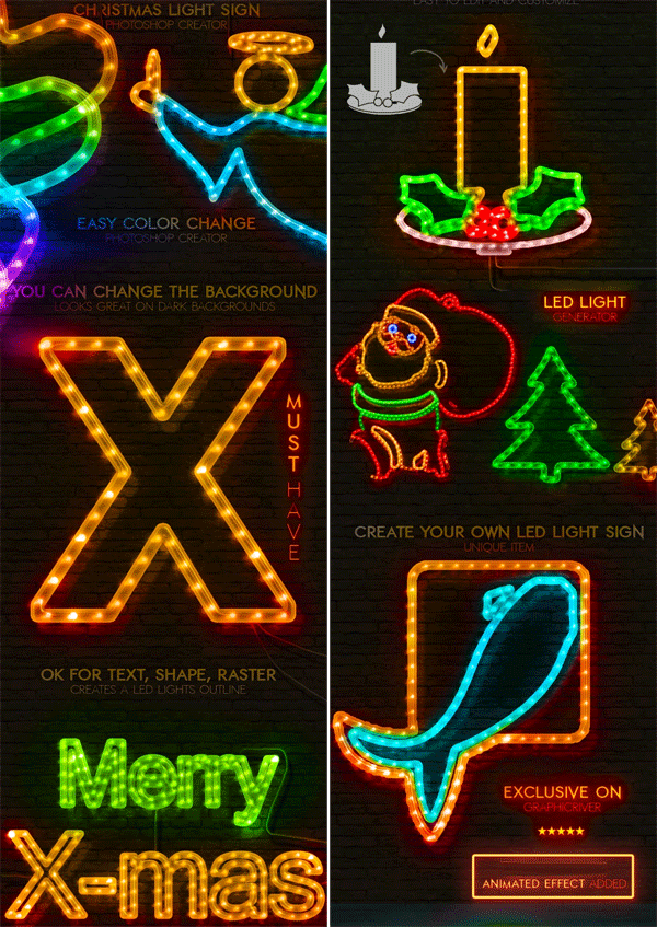 Christmas LED Light Rope Action Luckystudio4u