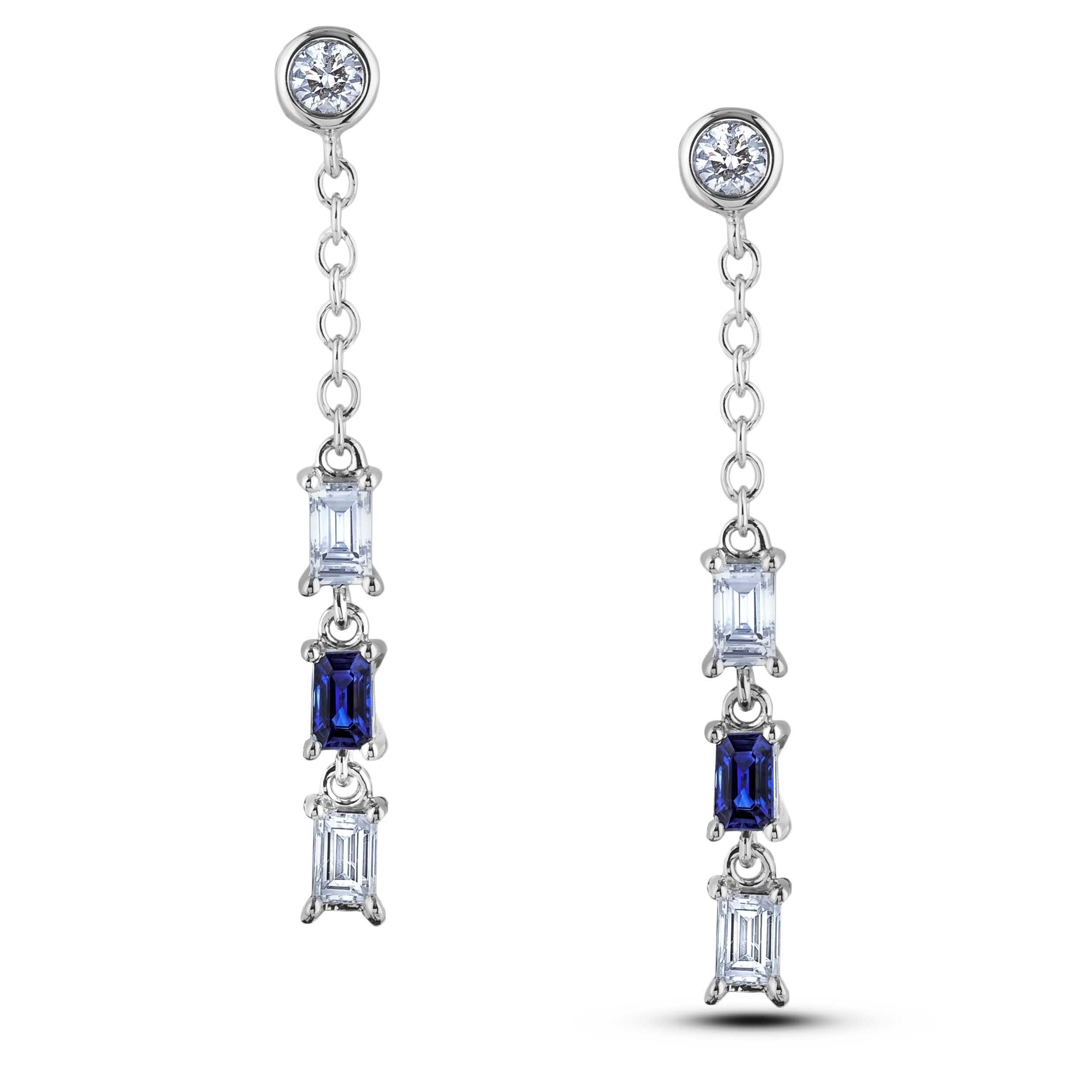 Canadian Diamond Sapphire Drop Earrings