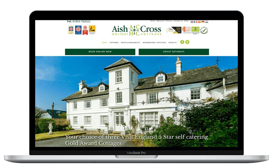 Aish Cross Holiday Cottages luketom, website design torbay, devon web