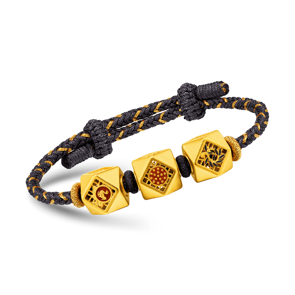 Heirloom Fortune Collection “Lucky Codes” Gold Charm Bracelet Lukfook