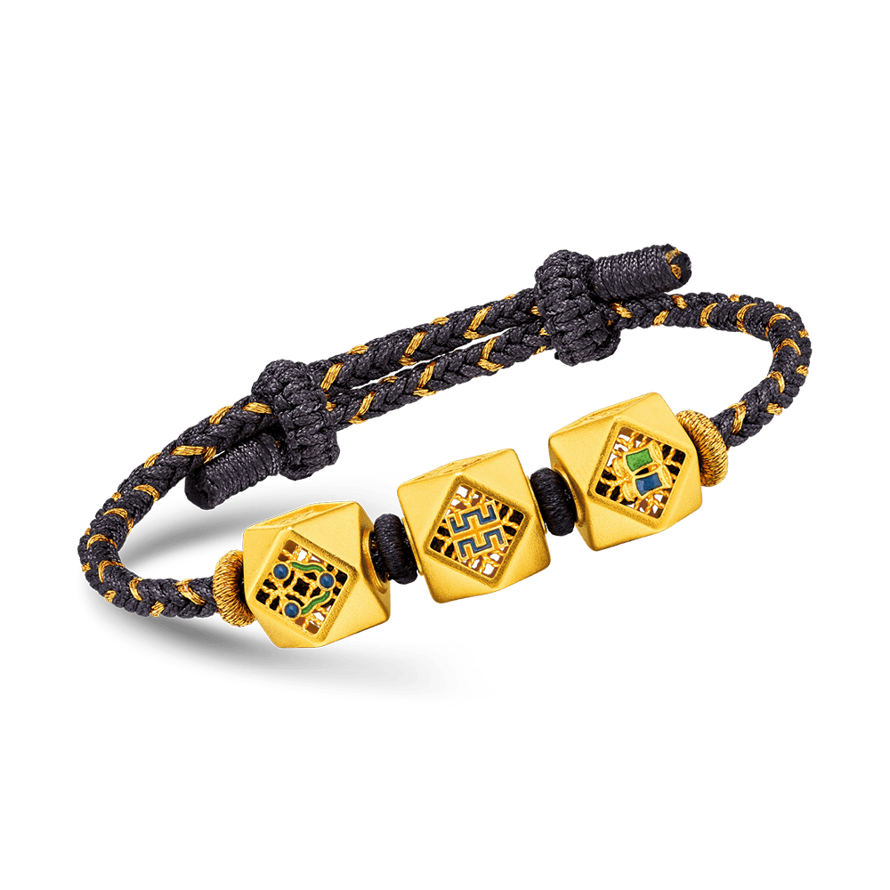 Heirloom Fortune Collection “Lucky Codes” Gold Charm Bracelet Lukfook