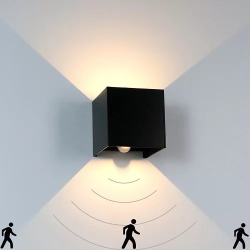 Wandlamp Met Bewegingssensor - Industriële Wandlamp Zwart - 2700K | Luminize