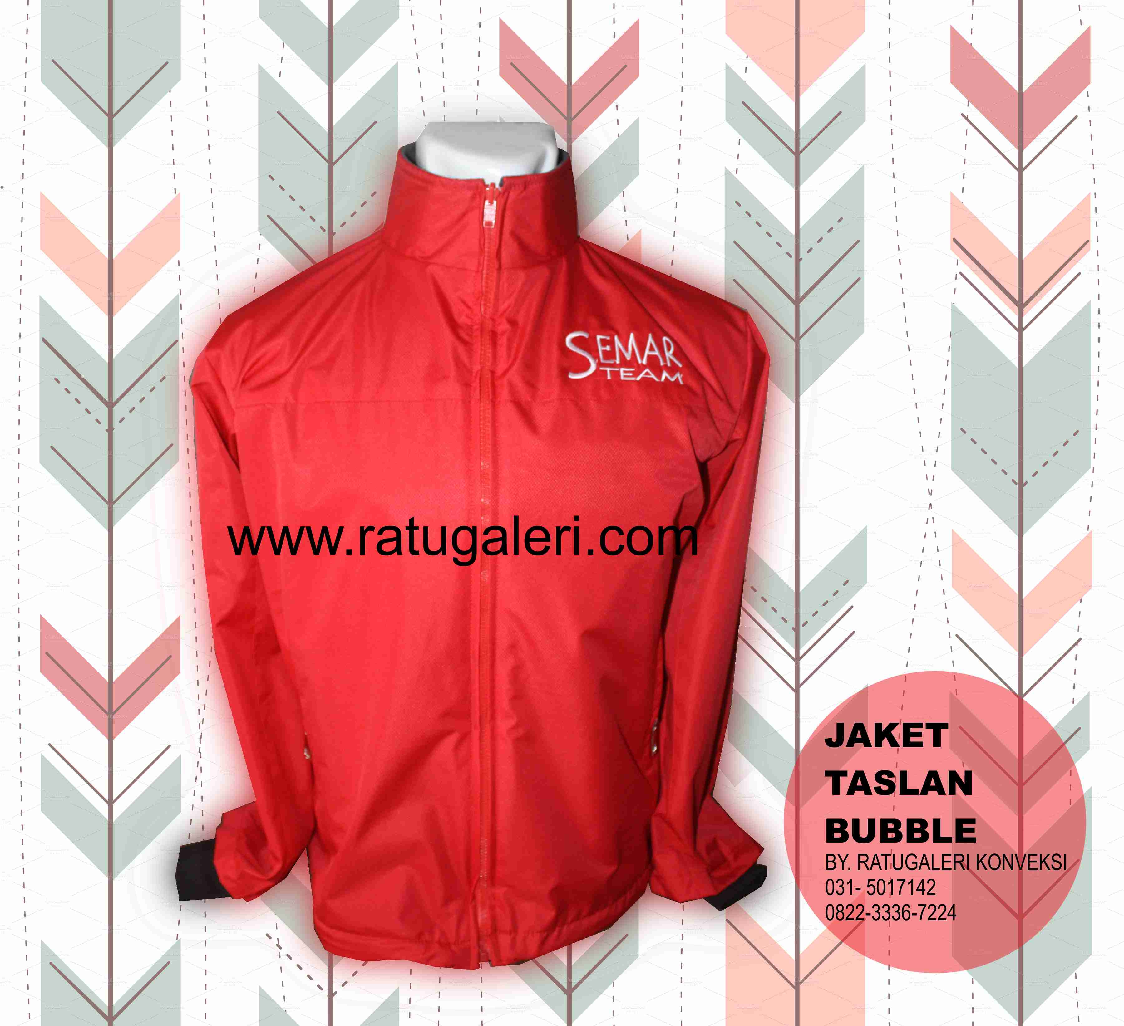 Hasil produksi dan desain jaket taslan milky. Contoh Desain Jaket Taslan Semar Team Lunar Garment Indonesia