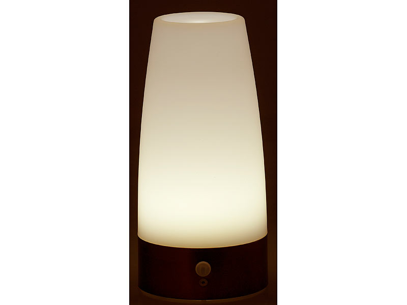 Lunartec LEDTischlampe mit PIRBewegungsSensor, batteriebetrieben