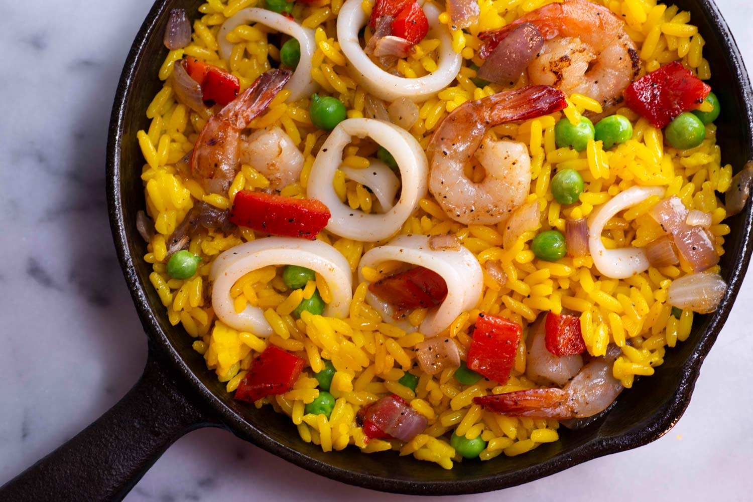 Squid & Shrimp Paella Lund's Fisheries