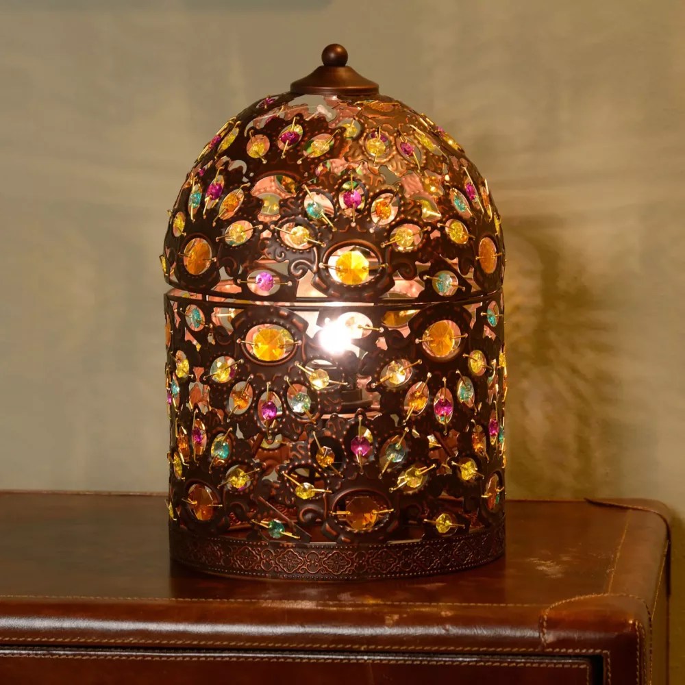 indisk lampa Orientalisk Lampa Med Dekorativt Ljus – Lunelampor.se
