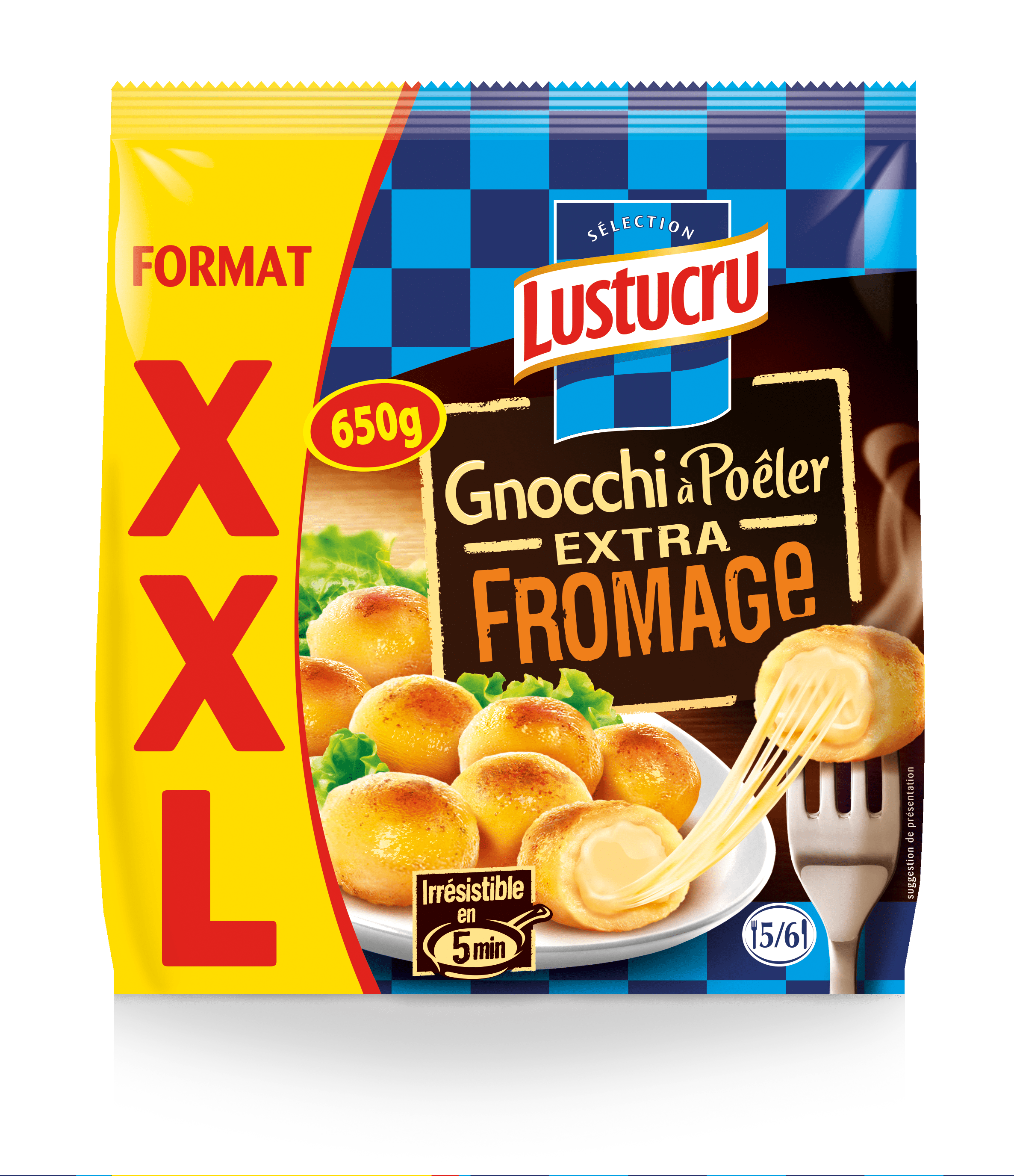 Gnocchi à Poêler Extra Fromage XXL Gnocchis Lustucru Sélection