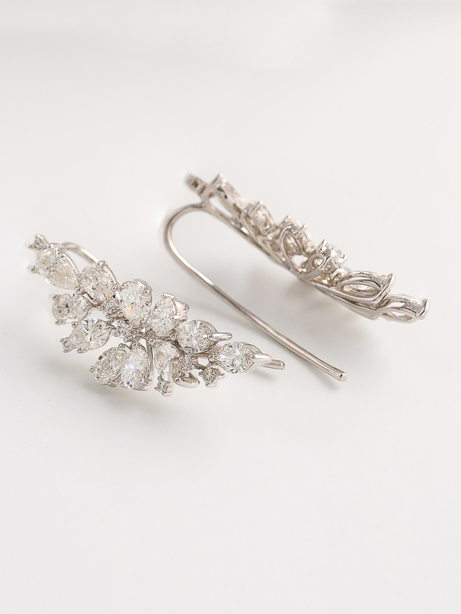 Diamond Leaf Earrings Luxequisite