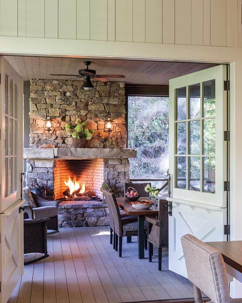 With a flue to direct smoke up the chimney rather than out into the seating area or yard. Outdoor Fireplace Design Ideas