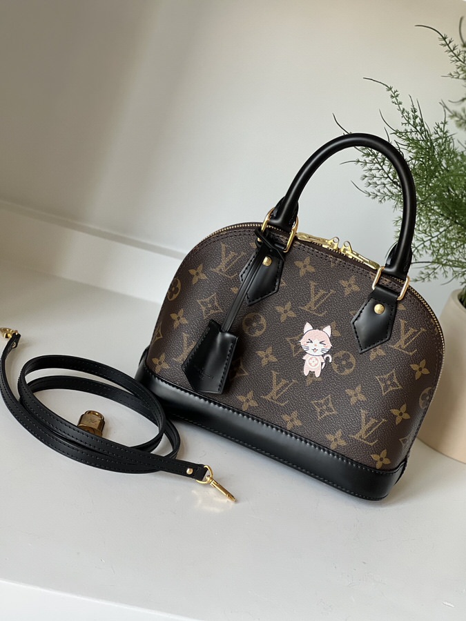 Louis Vuitton Alma BB World Tour Monogram Black LVLENKA Luxury
