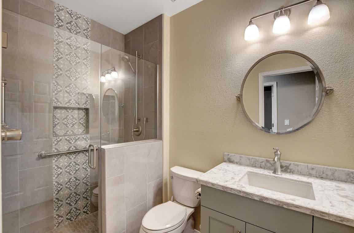 Shadow Canyon Bathroom Remodel Pony Wall Design