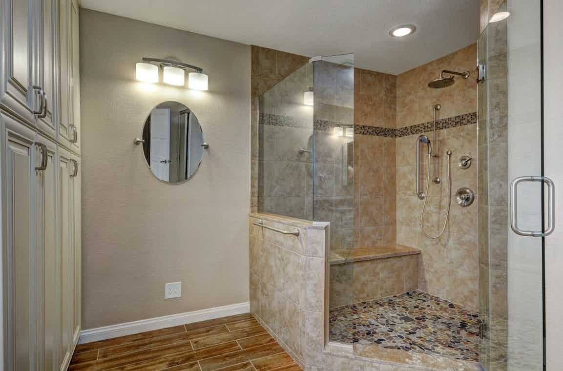 Bonk Remodel No Tub in Master Bathroom Remodel