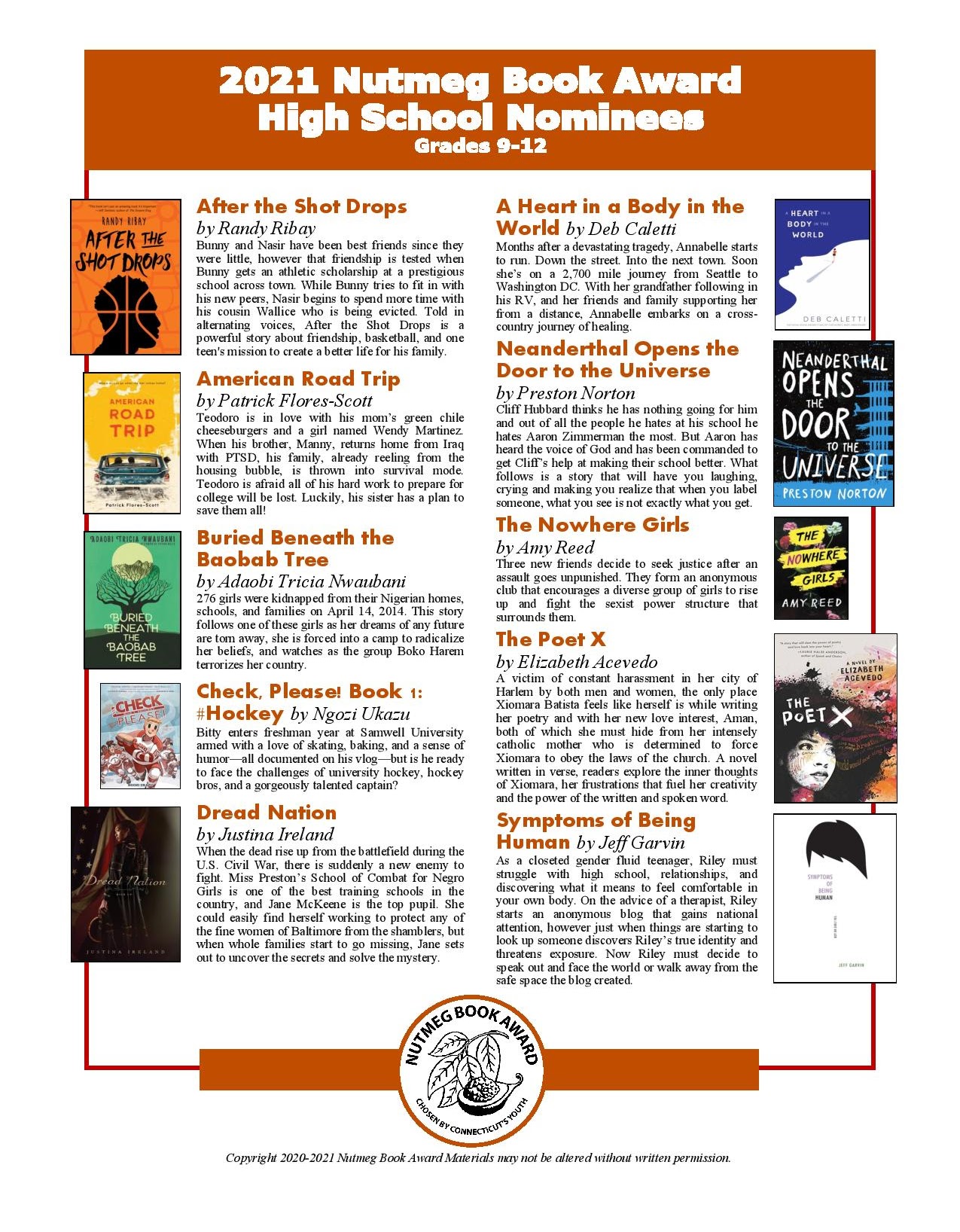 Nutmeg Children’s Book Award The Lyme Public Library Lyme, Connecticut