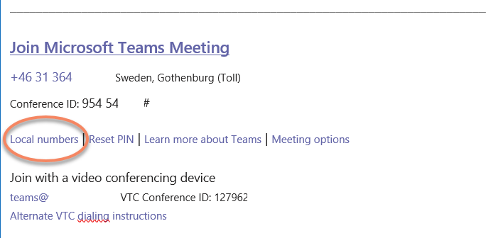 Change the phone numbers on your Audio Conferencing bridge