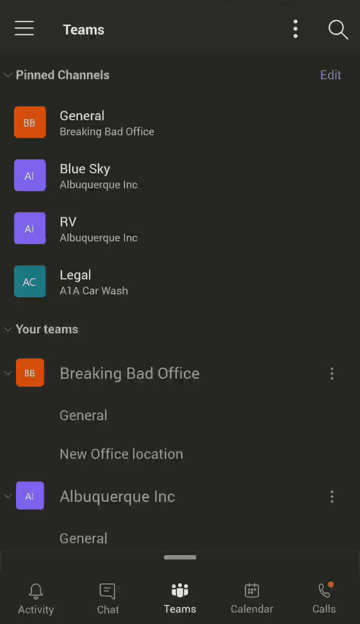Pin channels in Teams Lync.se