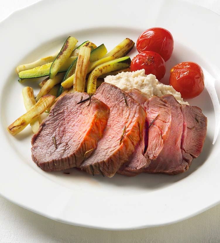 Lamb Miniroast with Garlicky White Bean Purée