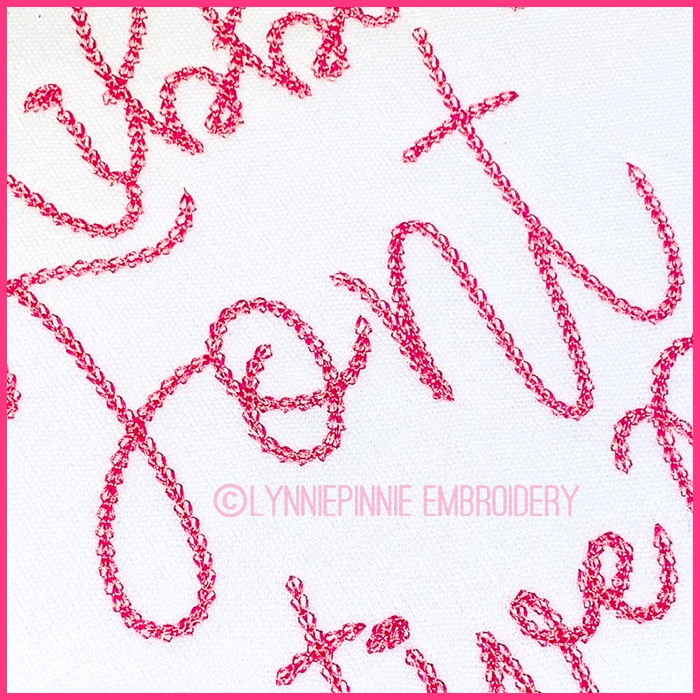 Ribbon Script Chain Stitch Font Uppercase & Lowercase Font DIGITAL Embroidery Machine File 4